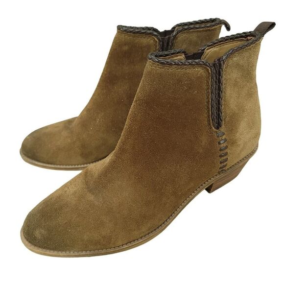 Franco Sarto Ricochet Brown Suede Booties Sz 7 - Picture 1 of 10